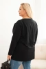 Women's Plus Size cotton blouse with a round neckline black
