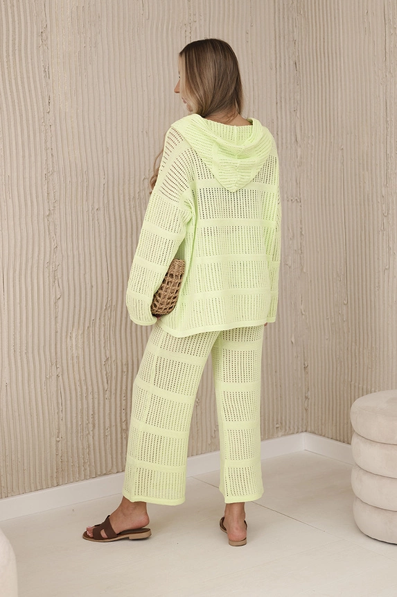 Durchbrochenes Set Rayon Pistazie