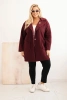 Women's Plus Size coat shearling with wool and pockets plum