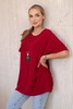 Oversized blouse with pendant burgundy