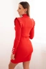 Tailliertes Pulloverkleid mit Knöpfen rot