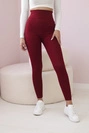 Kastanienbraun gestreifte Leggings