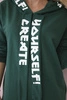 Dress with hood Oversize dark green