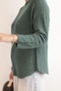 Women's sweater made of viscose with long sleeves and a round neckline dark green
