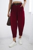 Punto trousers with leg closure burgundy