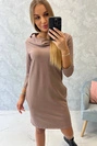 Kleid mit Kapuze und Taschen mokka