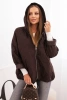 Kurtka damska pikowana z kapturem brązowa