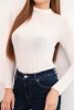 Women's cashmere turtleneck long sleeve blouse light beige