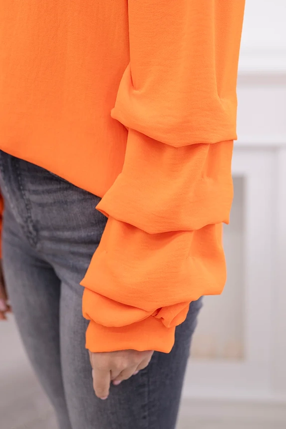 Spanish blouse with decorative sleeves orange