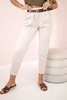 Pants with belt and pockets buttery-fabric beige