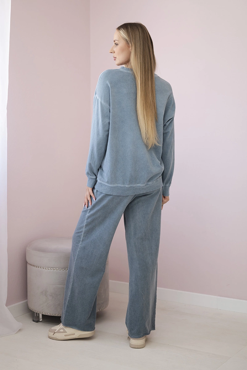 Komplet bawełniany dekatyzowany Angel bluza + spodnie jeansowy zdjęcie 3