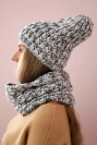 Women's set with fleece Merry K202 graphite + gray
