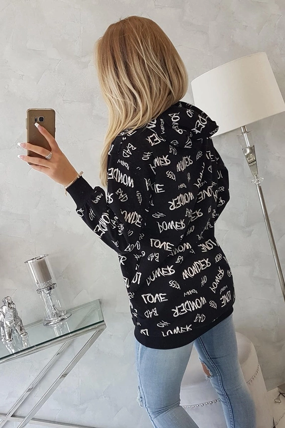 Sweatshirt with inscriptions black