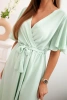 Dress with a plunging neckline dark mint