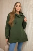 Isoliertes Sweatshirt mit Reißverschluss an der Seite khaki