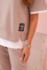Women's butter set with short sleeves and pants dark beige