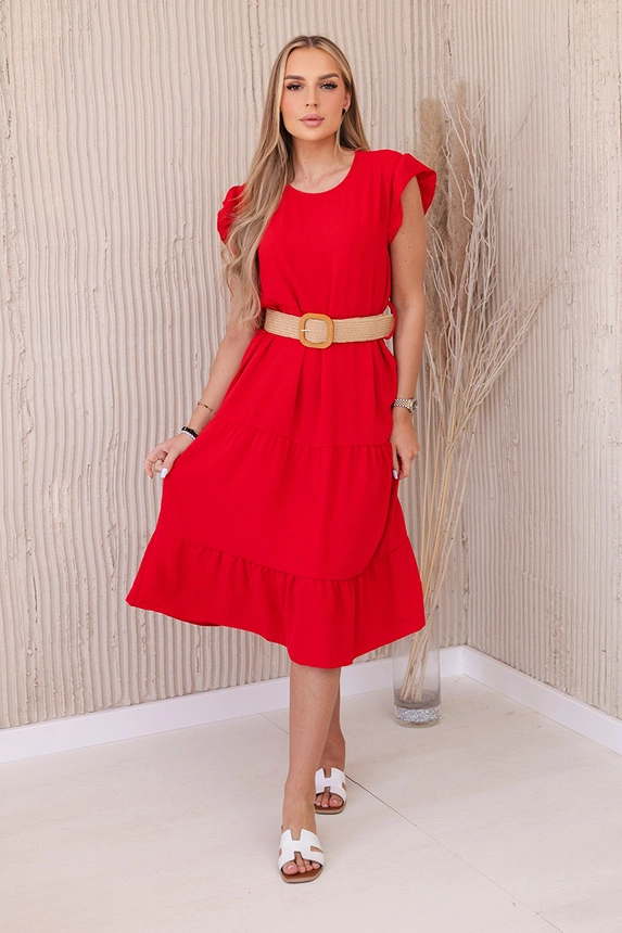 Dress with frills red