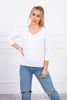 V-neck blouse white