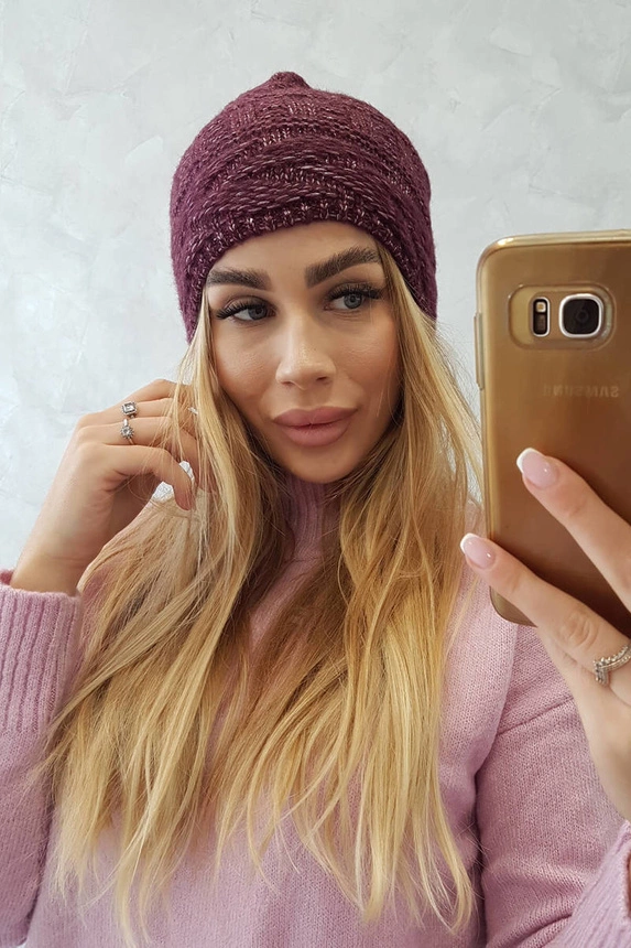 Fleecová čepice Edyta K298 tmavě fialová