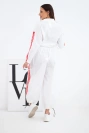 Women's cotton set with oversize trousers and contrasting stripes white