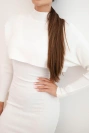 Damen-Set aus Viskose Bluse mit Kleid ecru