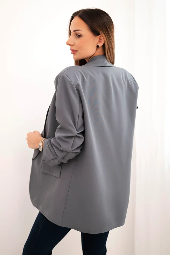 Bunda s klopou elegantní tmavě šedá