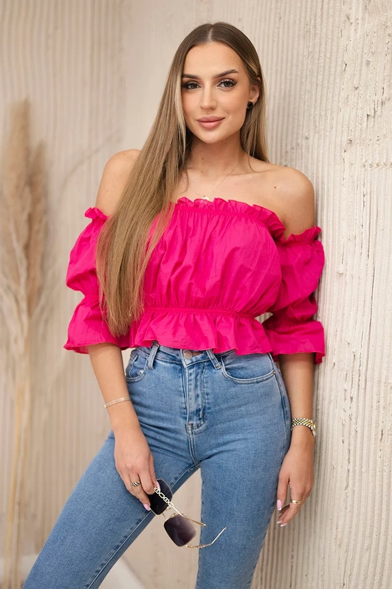 Off-the-shoulder blouse fuchsia