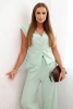 Damen-Set mit Weste und weiten Hosen dunkles Mint