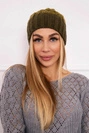 Cap with fleece Paryż K213 khaki + kiwi