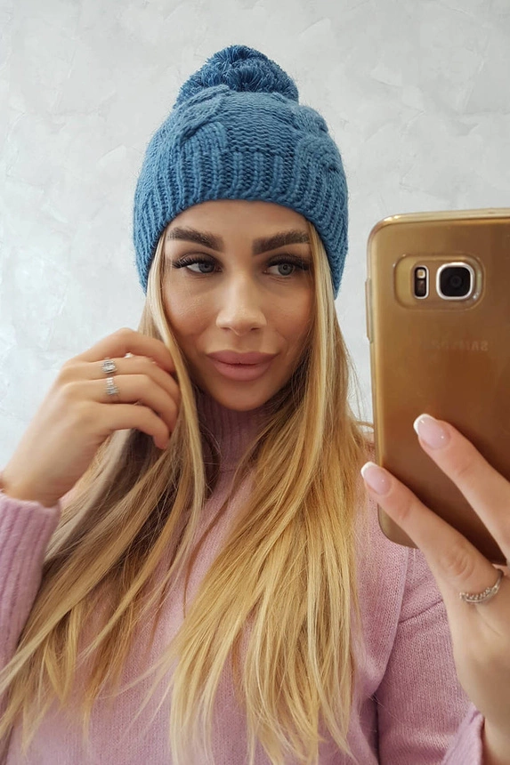 Fleecová čepice Stefania K278 denim