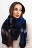 Women's wool scarf soft and warm in colorful stripes KN19 navy blue