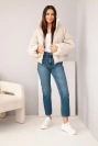 Damen Steppjacke mit weitem Ärmel beige