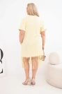 Damen-Baumwollkleid mit V-Ausschnitt und Fransen Plus-Size gelb