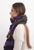 Women's wool scarf soft and warm in colorful stripes KN19 dark purple