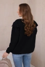 Baumwollbluse mit Rüschen an den Schultern schwarz