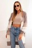 Damenstrickjacke mit Wolle in bunten Streifen fango