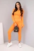 Damenanzug aus geripptem Viskose mit langen Ärmeln und Leggings orange