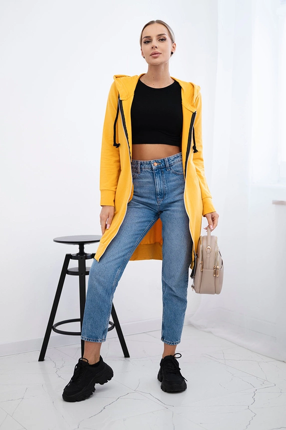 Sweatshirt mit Kapuze in Senf