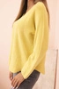 Women's sweater with viscose and V-neck yellow