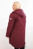 Damenjacke Plus Size Winter gesteppte mit Kapuze pflaumenfarben