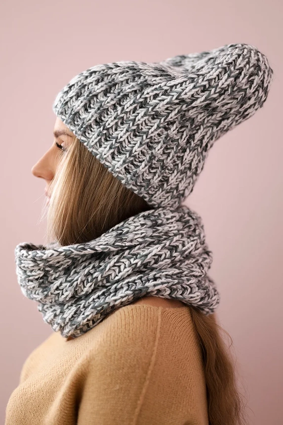 Moteriškas vilnonis rinkinys Merry K202 graphite+grey