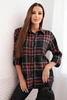 Women's plaid shirt with a longer back black