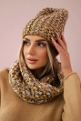 Women's set with fleece Merry K202 brown + mustard