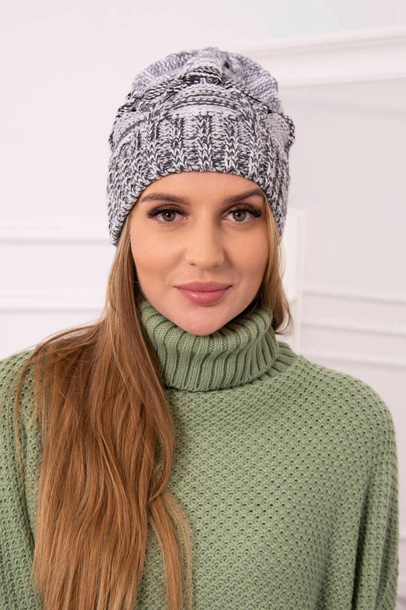 Čapica s fleece Dolores K303 grafit+čierna+tmavošedá