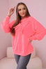 Cotton blouse with bow Pink Neon