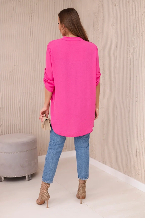 Bluse mit längerem Rücken rosa