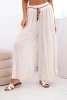 Women's wide-leg viscose trousers light beige
