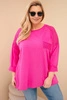 Women's Plus Size cotton sweatshirt with print fuchsia