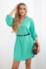 Dress with longer back and belt mint