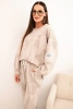 Women's oversized tracksuit set made of viscose with a washed effect dark beige